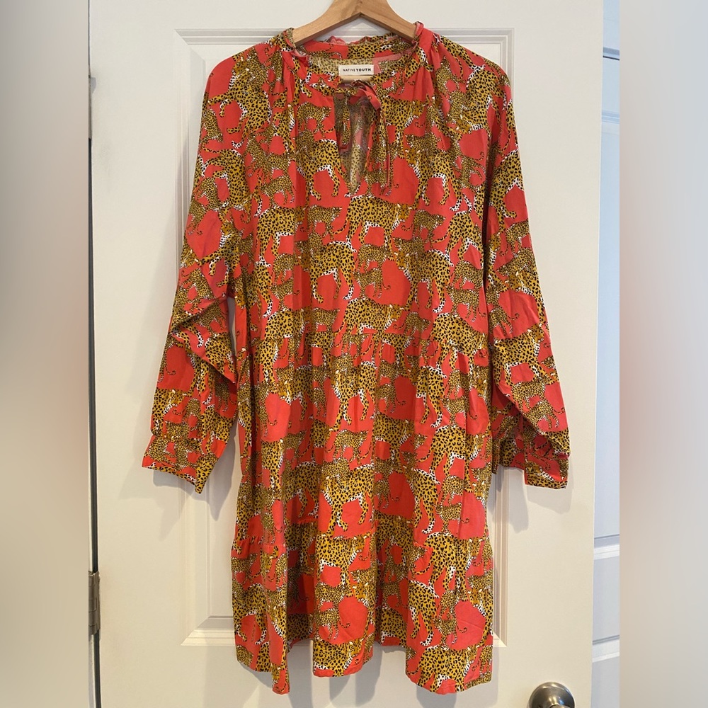 Cheetah print smocked neck Dress from ASOS.